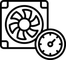 icono de línea de vector de velocidad del ventilador