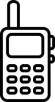 icono de línea de vector de walkie talkie