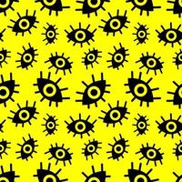 pattern of abstract eyes on a yellow background. vector