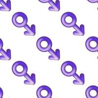 seamless pattern of purple male gender symbol vector