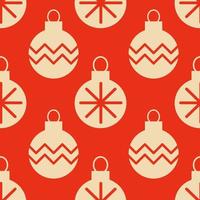Christmas New Year seamless pattern with tree toys . vector