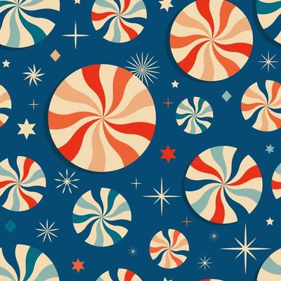 Christmas New Year seamless pattern with sweets.