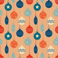 Christmas New Year seamless pattern with tree toys . vector