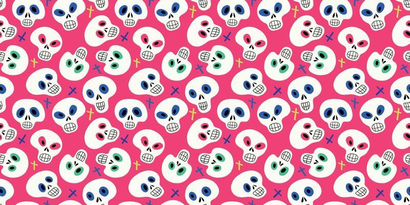Seamless pattern with sugar skulls