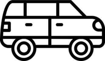 Mini Van Vector Line Icon