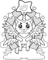 cute cat unicorn vector