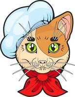 lindo gato chef vector