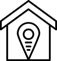 Accomodation Pin Point Vector Line Icon