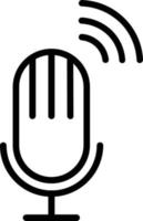 Micro Phone Vector Line Icon