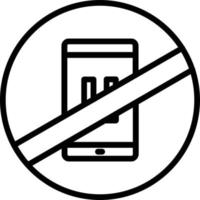 No Phone Vector Line Icon