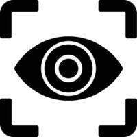 icono de glifo de vector de escáner ocular