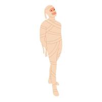 Halloween mummy costume. Flat vector illustration