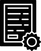 Certificate Glyph Vector Icon