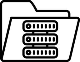 Data Server Vector Line Icon