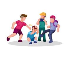 Bullying fight violence cartoon illustration vector