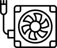 icono de línea de vector de ventilador