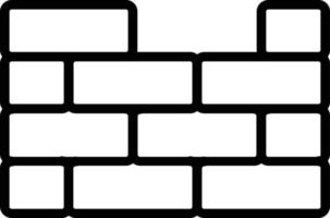 Brick Wall Vector Line Icon