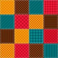 Colorful patchwork pattern in retro style for tablecloth, oilcloth or other textile design vector