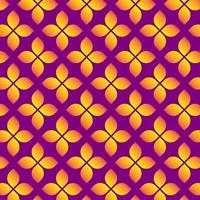 Seamless abstract purple pattern with orange geometric flowers for backdrop, textile, wrapping paper vector