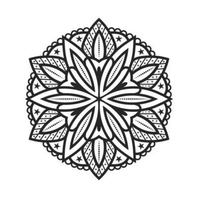 Floral mandala design with ornamental pattern