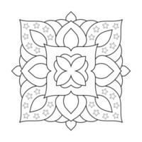 diseño de mandala con motivos florales de estilo arabesco étnico árabe vector