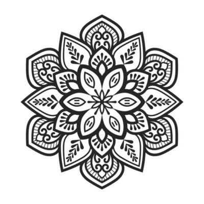 Floral mandala design with ornamental pattern