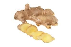 fresh ginger on white background photo