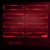 button set Techno-futuristic style sci-fi color blue vector