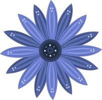 Ilustración de vector de flor de osteospermum azul para diseño gráfico y elemento decorativo