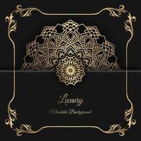 luxury mandala background, with gold frame