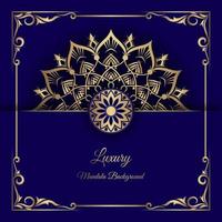 mandala background, dark blue and gold vector