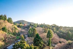 Kiyomizu-dera area nature landscape with mountain and sky., Japan photo