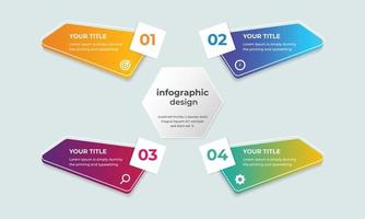Infographic design template with 4 options or steps. Can be used for info graph, flow chart and brochure design.