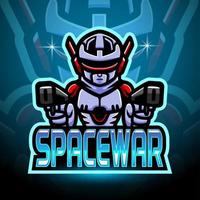 logotipo de la mascota de space war esport vector