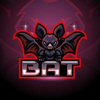 Bat esport logo mascot design vector