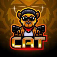 cat esport logo mascot design vector