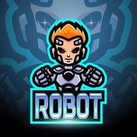 Robot esport logo mascot design vector