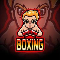 Boxing mascot sport esport logo design vector