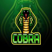 diseño de la mascota del logotipo cobra esport vector