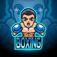 Boxing mascot sport esport logo design vector