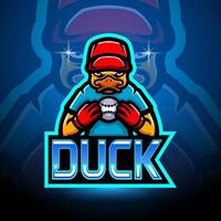 Duck esport logo mascot design vector
