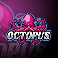 Octopus esport logo mascot design vector