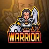 Warrior esport logo mascot design vector