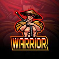 Warrior esport logo mascot design vector