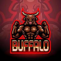 diseño de la mascota del logotipo de buffalo esport vector