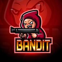 diseño de mascota de logotipo de bandido esport vector