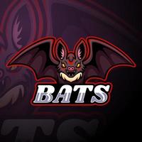 Bat esport logo mascot design vector