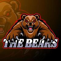 Bear esport logo mascot design vector
