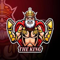 el diseño de la mascota del logotipo de king esport vector