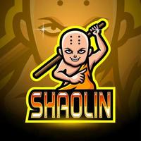 Shaolin esport logo mascot design vector